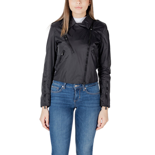 2416815 Blauer Giacca Nera Cerniera Laterale Tasche Donna