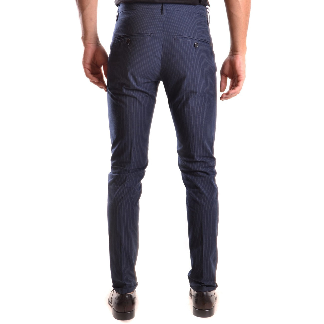 2429284 Dondup Pantaloni Blu Righe Cotone Elastan Uomo