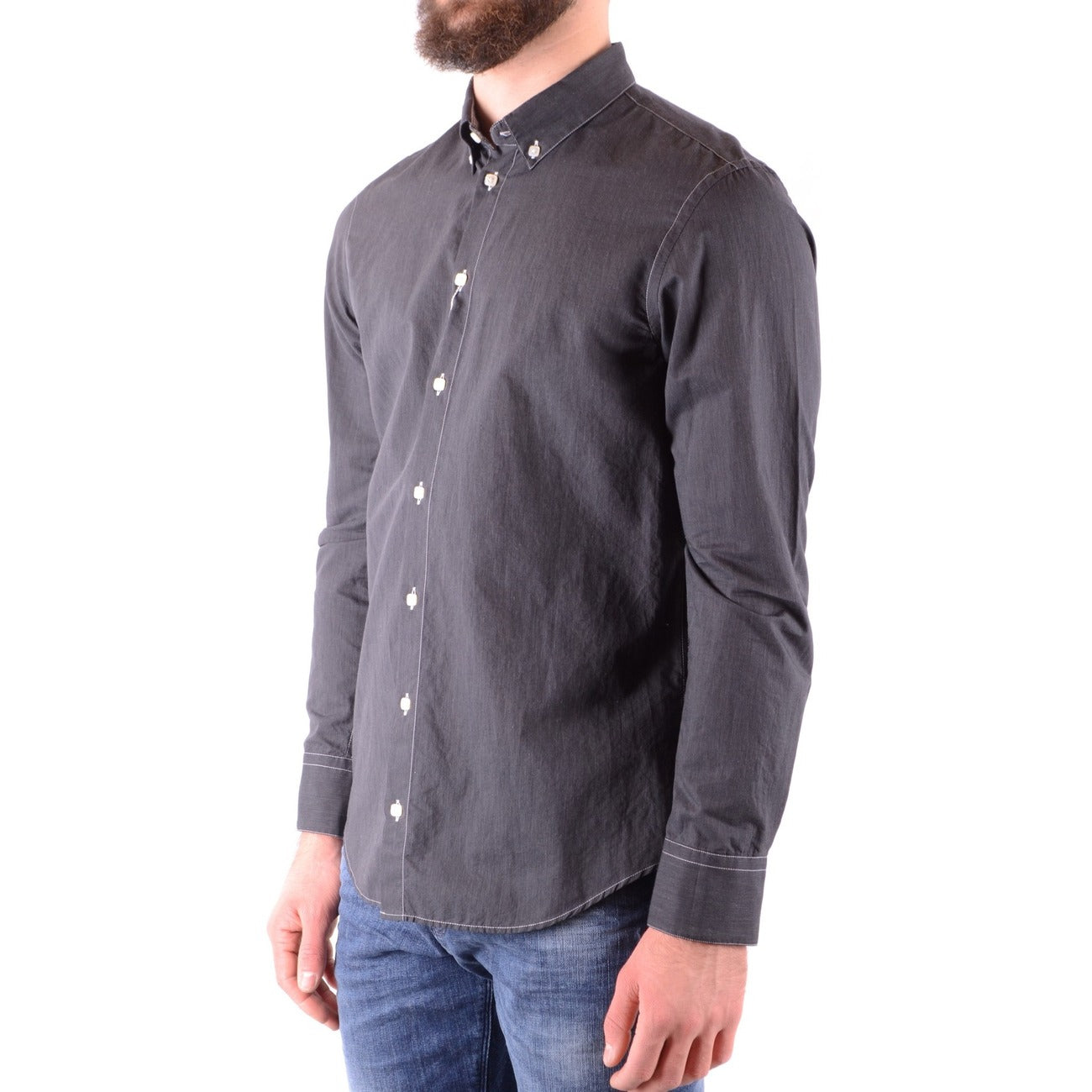 2437671 Armani Collezioni Camicia Grigio Maniche Lunghe Uomo