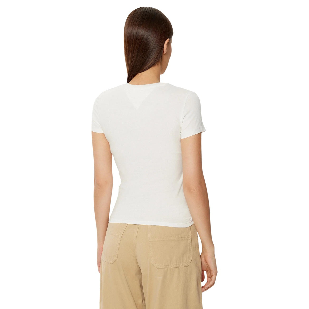 2457423 Tommy Hilfiger Jeans T-Shirt Beige 100% Cotone Donna
