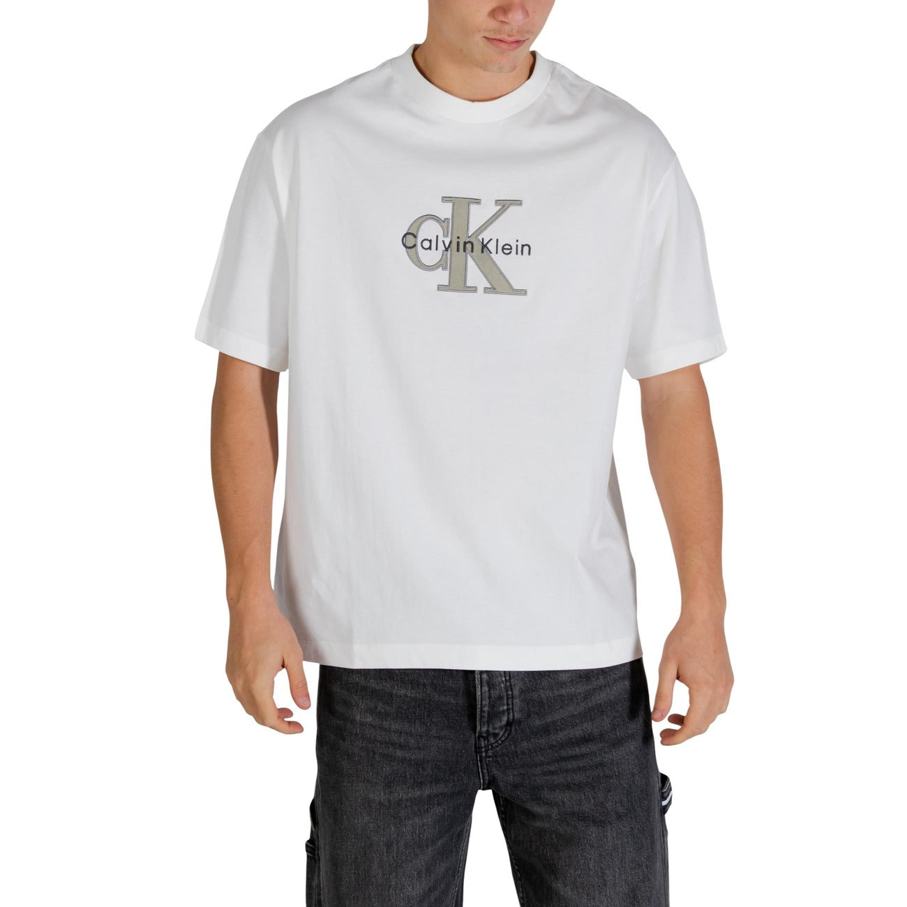 2447355 Calvin Klein Jeans T-shirt Bianca Stampa Uomo