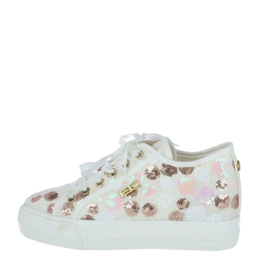 360994 Enrico Coveri Sneakers Bianche Pois Paillettes