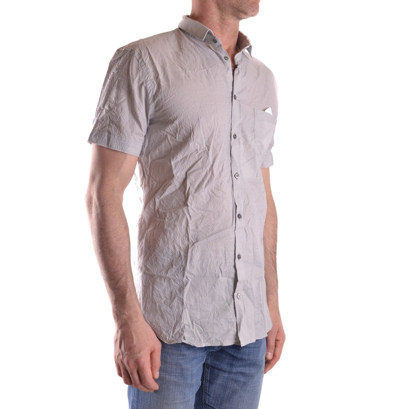 2431924 Neil Barrett Camicia Grigio Maniche Corte Uomo