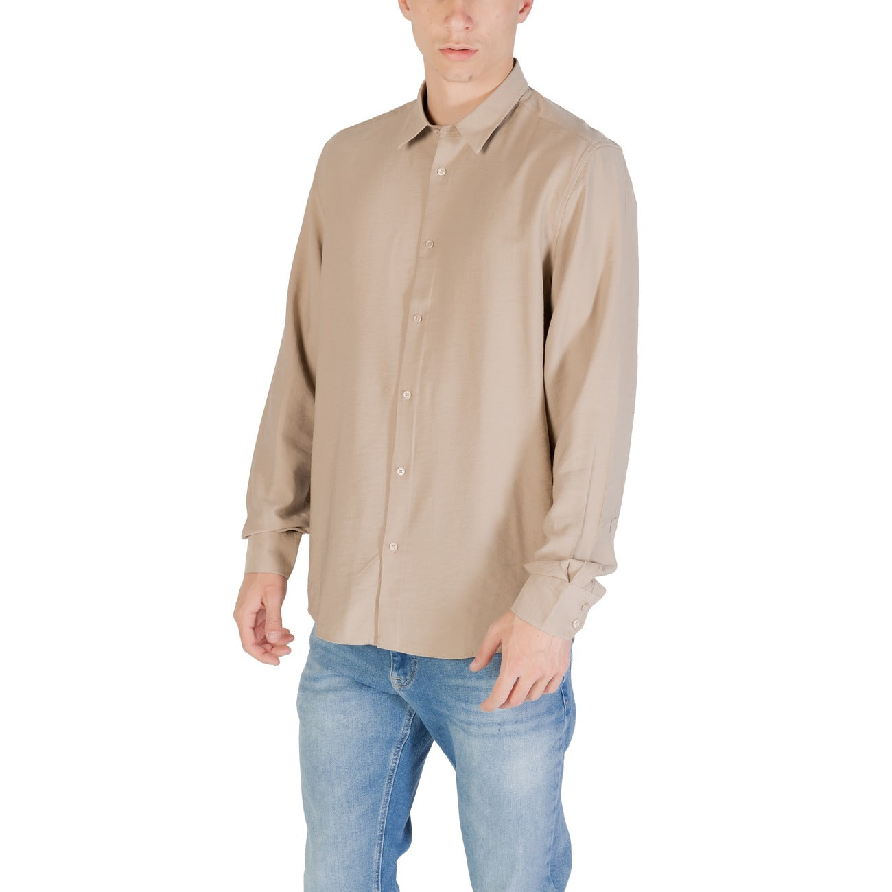 2425169 Antony Morato Camicia Beige Viscosa Uomo