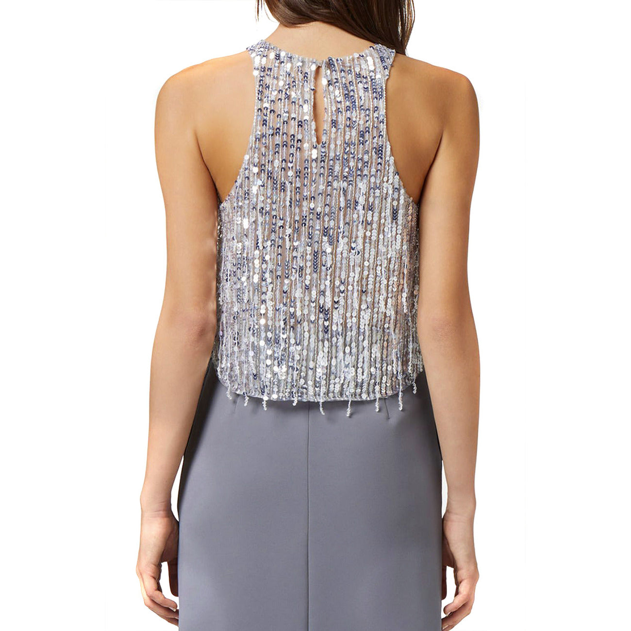 486639 Elisabetta Franchi Top Argento Donna Primavera/Estate