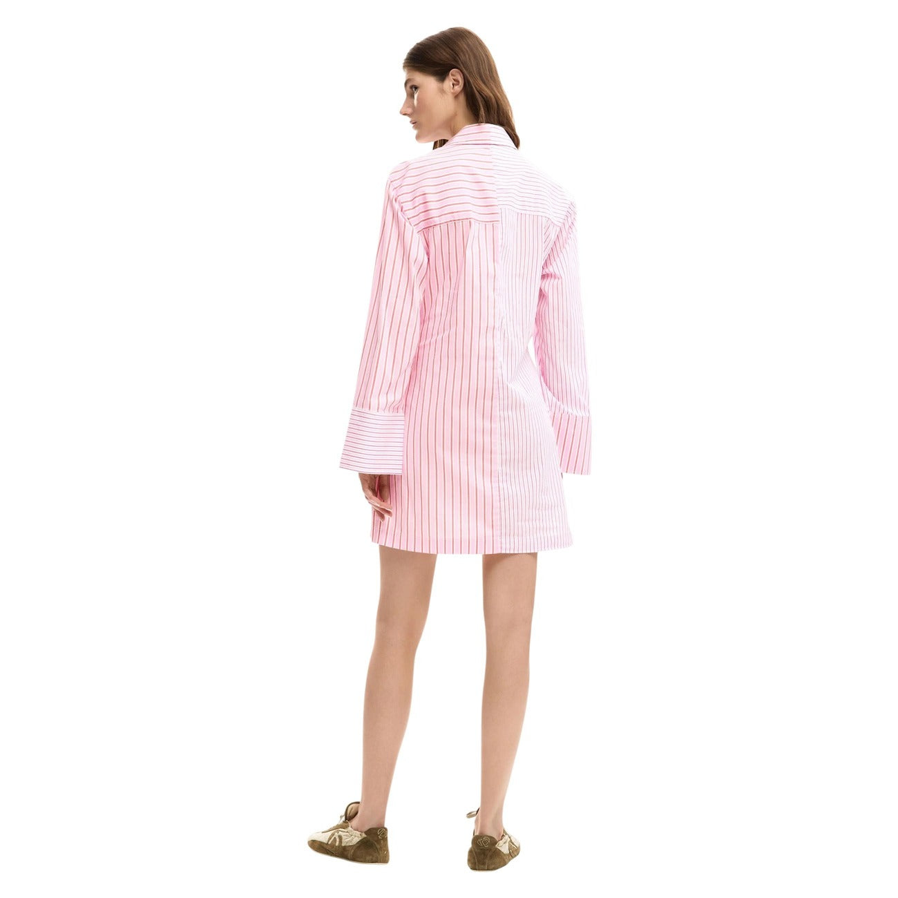 514697 Desigual Abito Rosa Corto Righe Donna