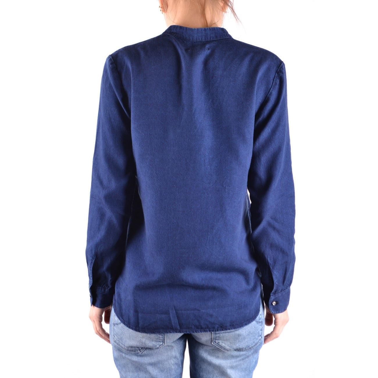 2437708 Jacob Cohen Blusa Blu Lyocell Lacci Made Italy Donna