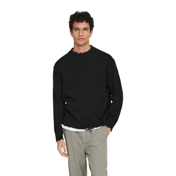 Onstune Relaxed Long Sleeve Crew Neck Knit Maglia Uomo