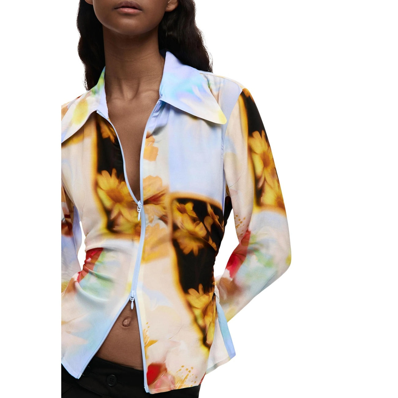 514674 Desigual Camicia Gialla Floreale Donna
