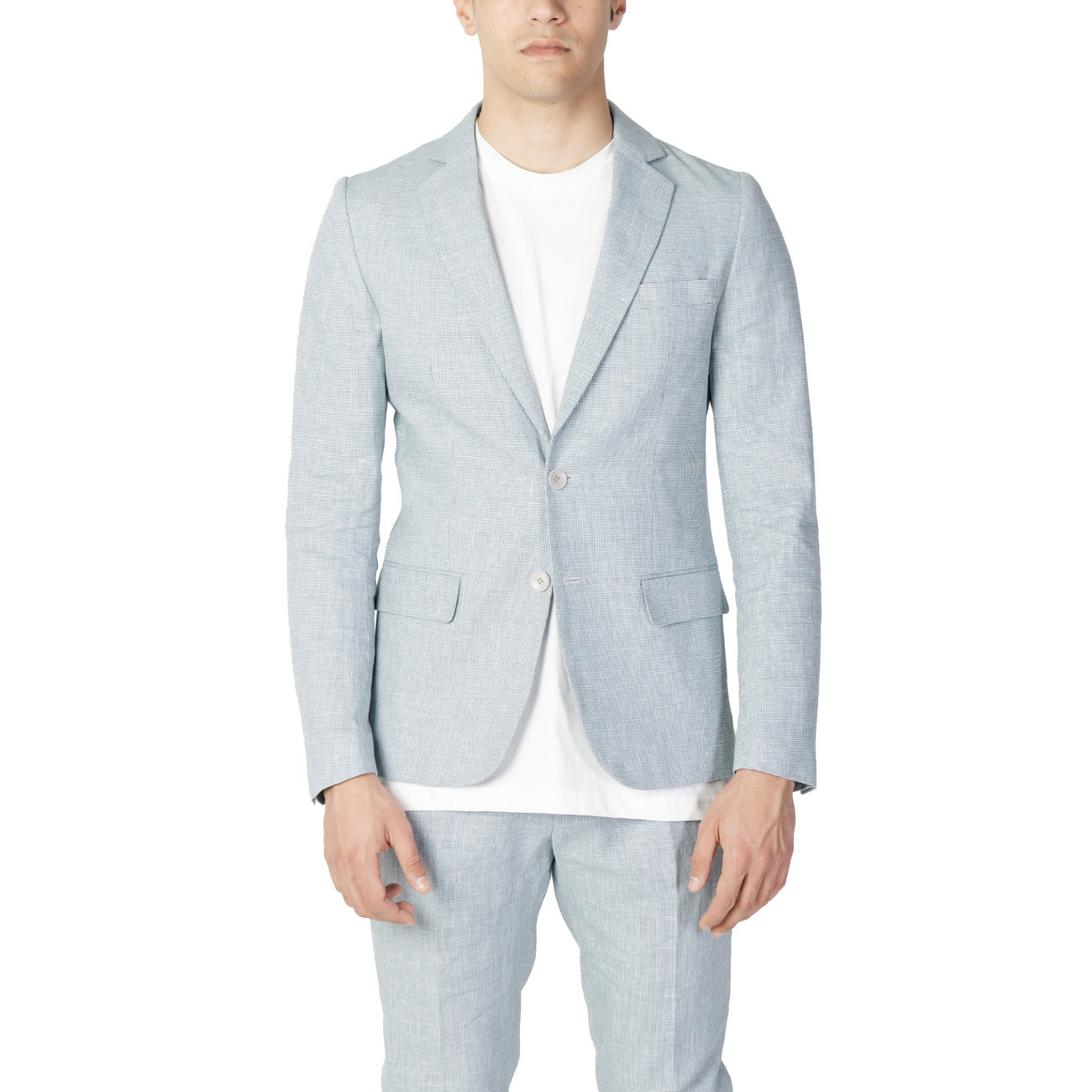 430326 Antony Morato Giacca Verde Melange Lino Uomo