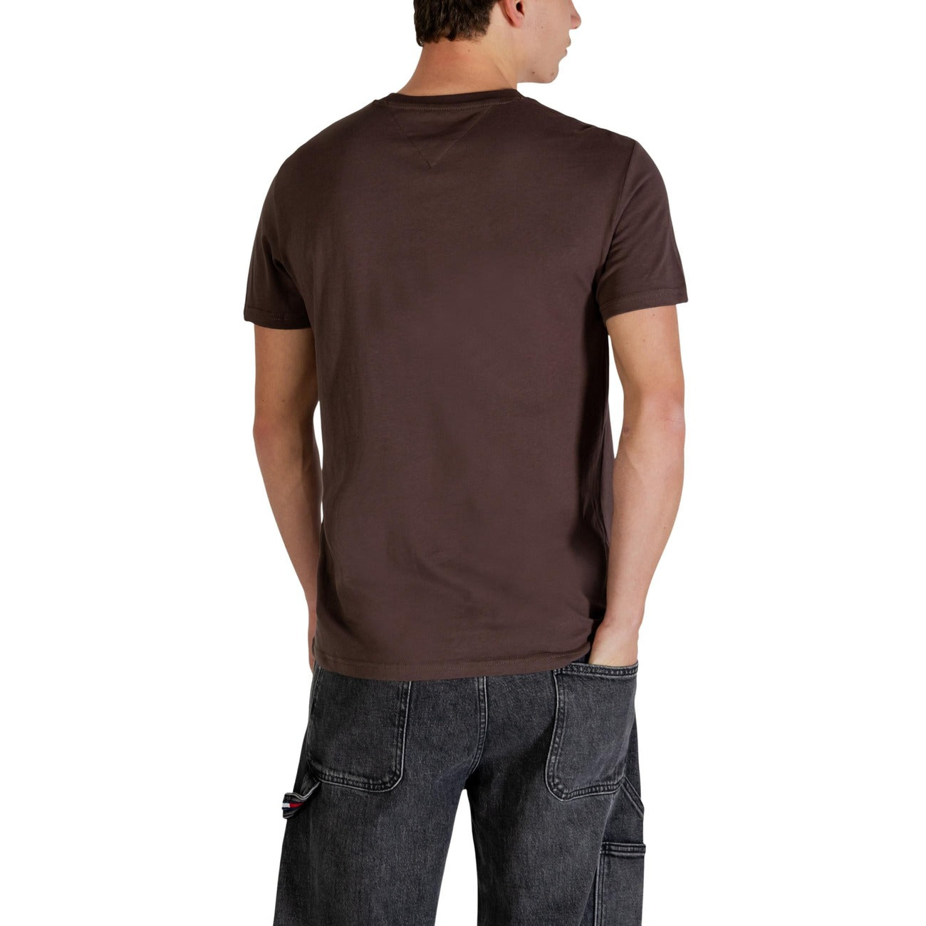 2447255 Tommy Hilfiger Jeans T-shirt Marrone Cotone Organico Uomo