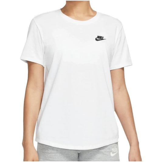2422937 Nike T-Shirt Donna Bianca Cotone Stampa