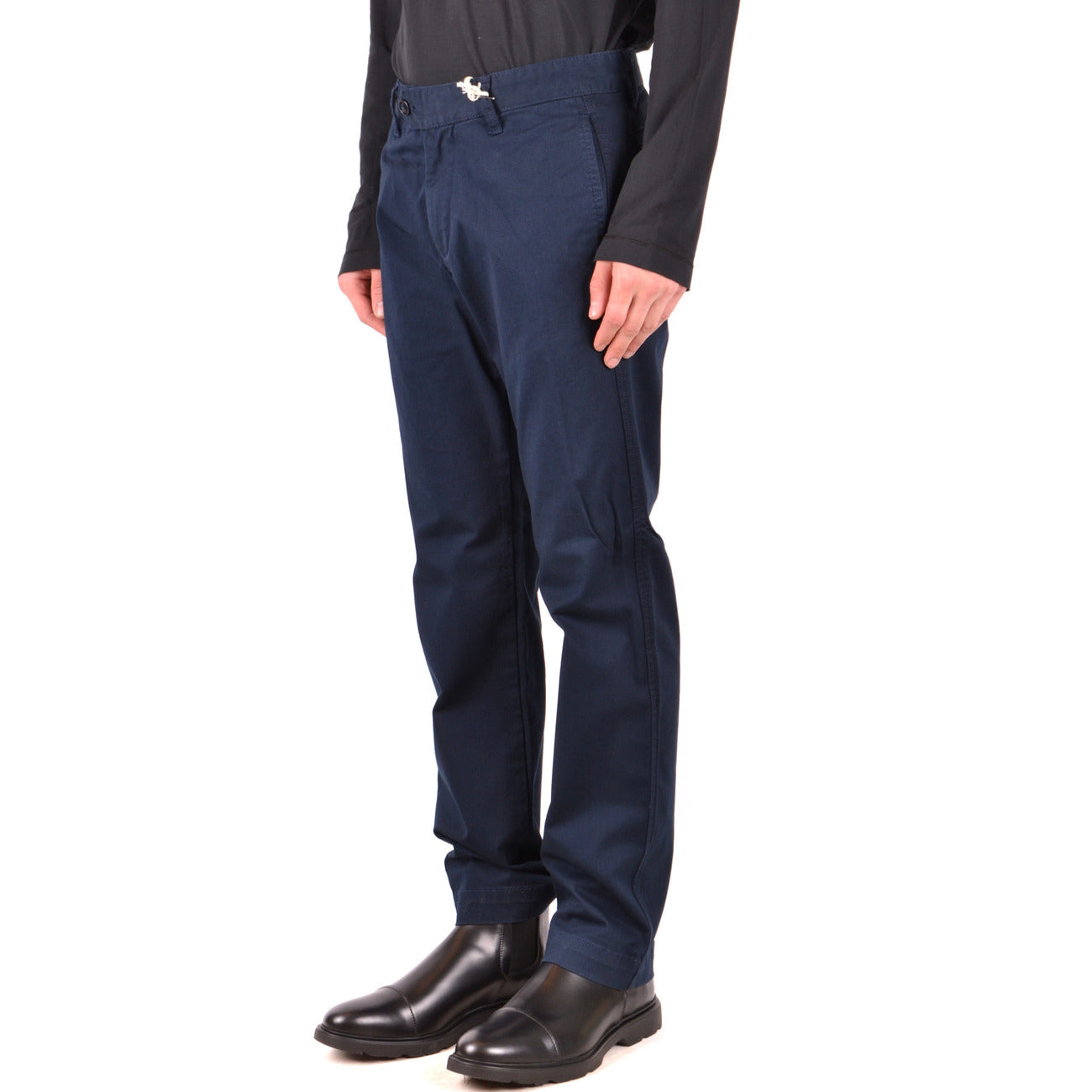 2449164 La Martina Pantaloni Blu Cotone Uomo