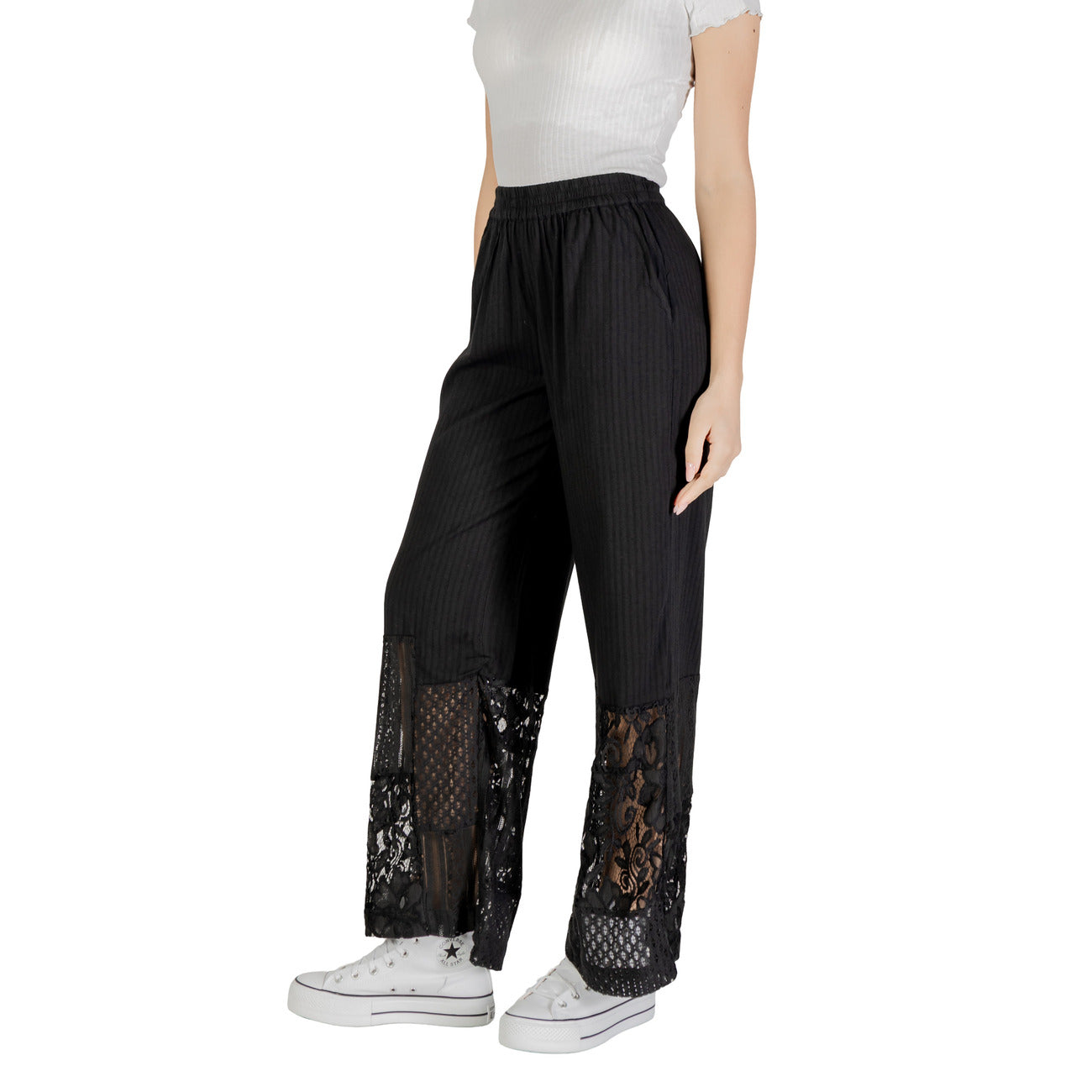 486290 Ichi Pantaloni Neri Donna