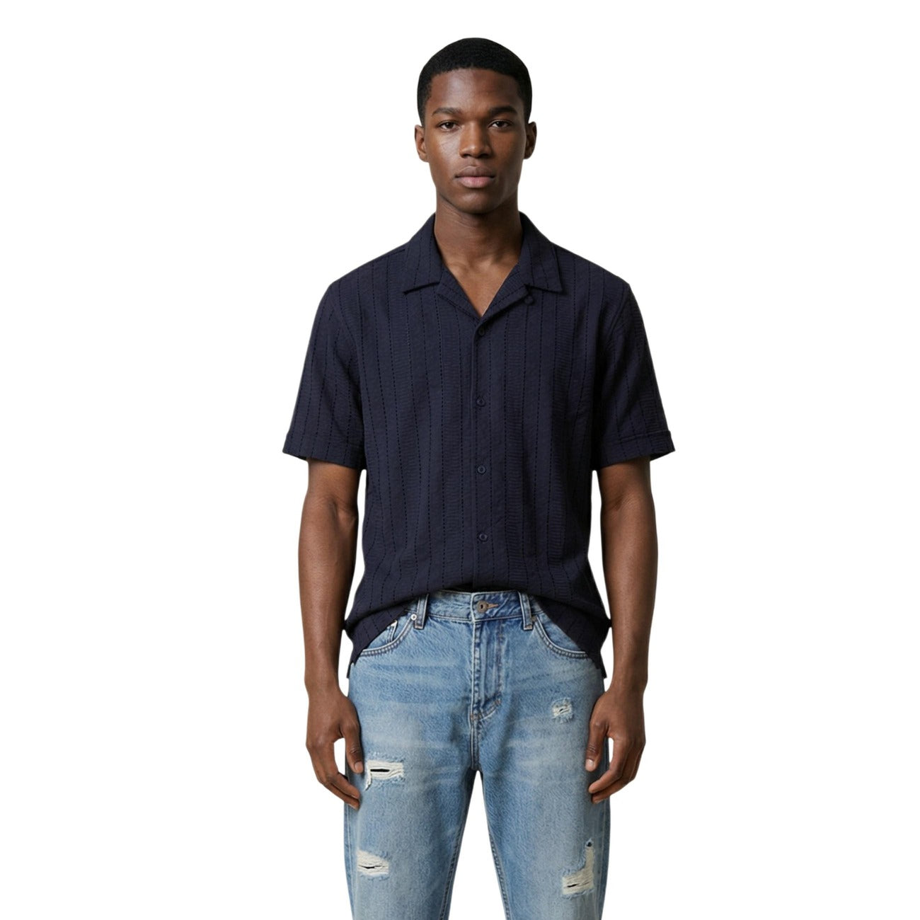 2456474 Antony Morato Camicia Blu Cotone Uomo
