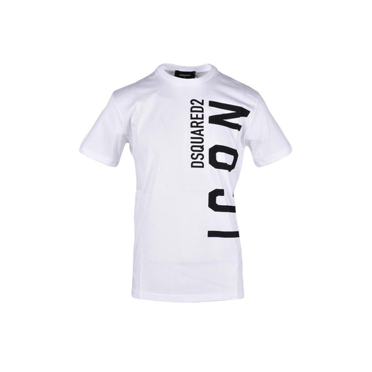 415796 Dsquared T-Shirt Bianco Stampa Uomo