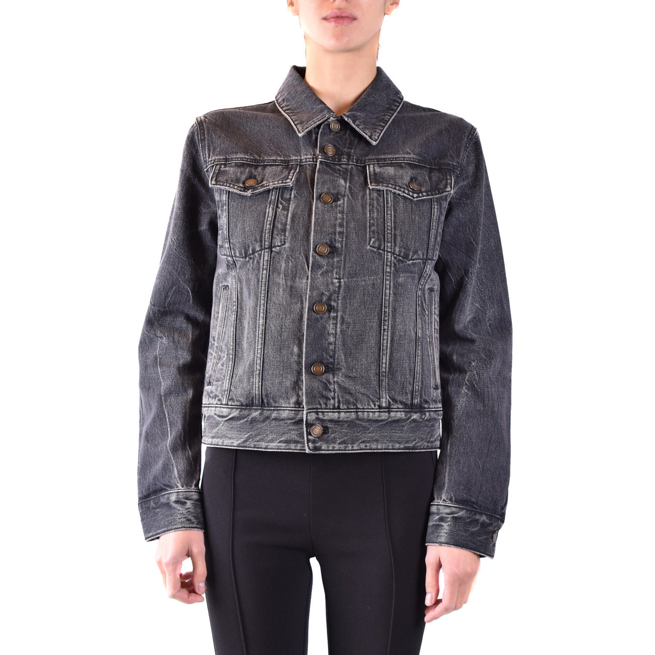 2438395 Saint Laurent Giacca Nera Donna