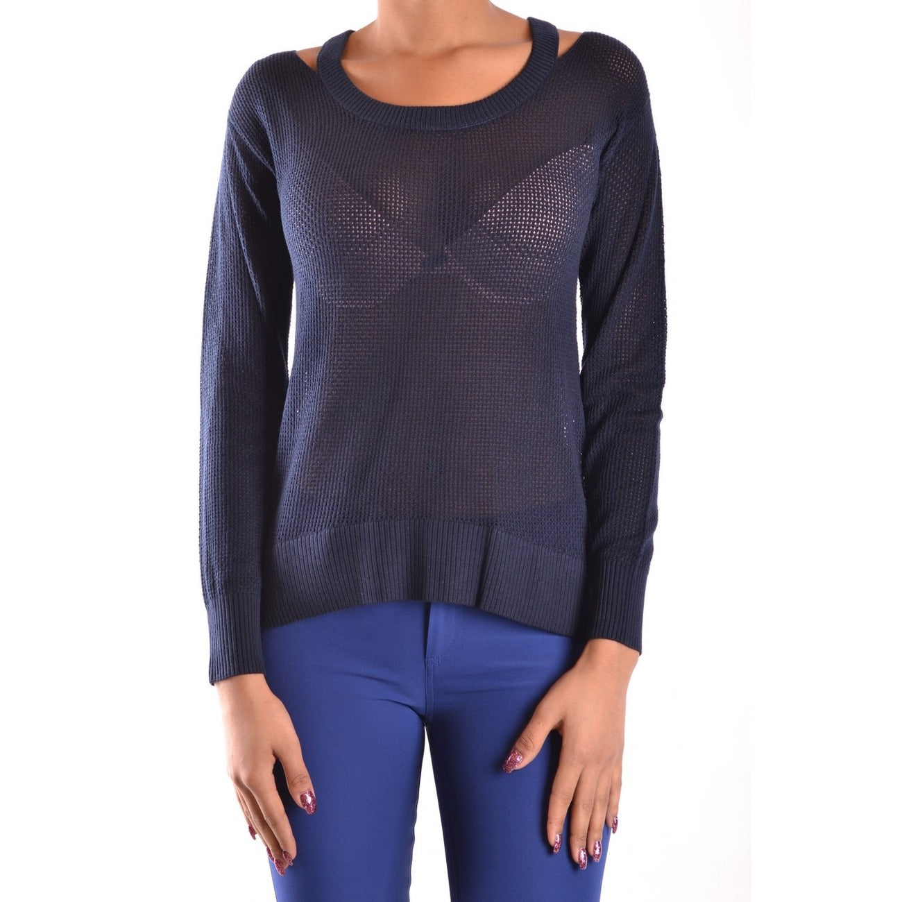 2433060 Michael Kors Maglia Blu Cashmere Donna