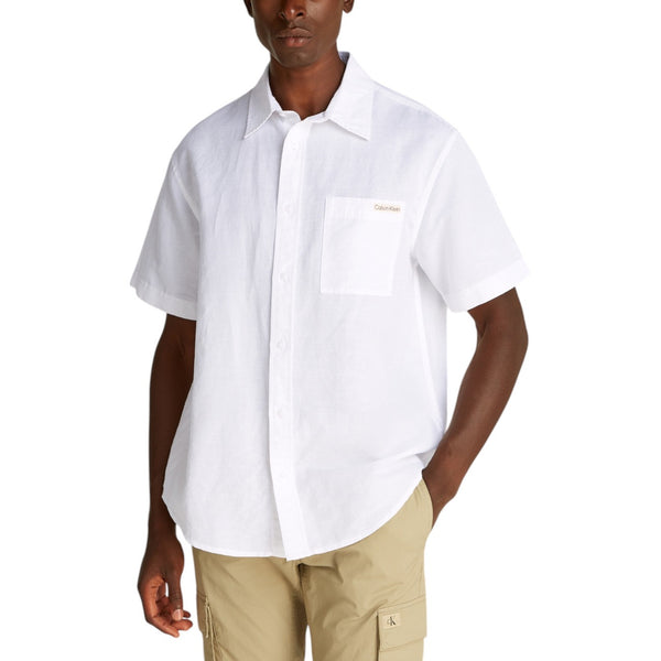 Camicia Bianca Lino Cotone Uomo