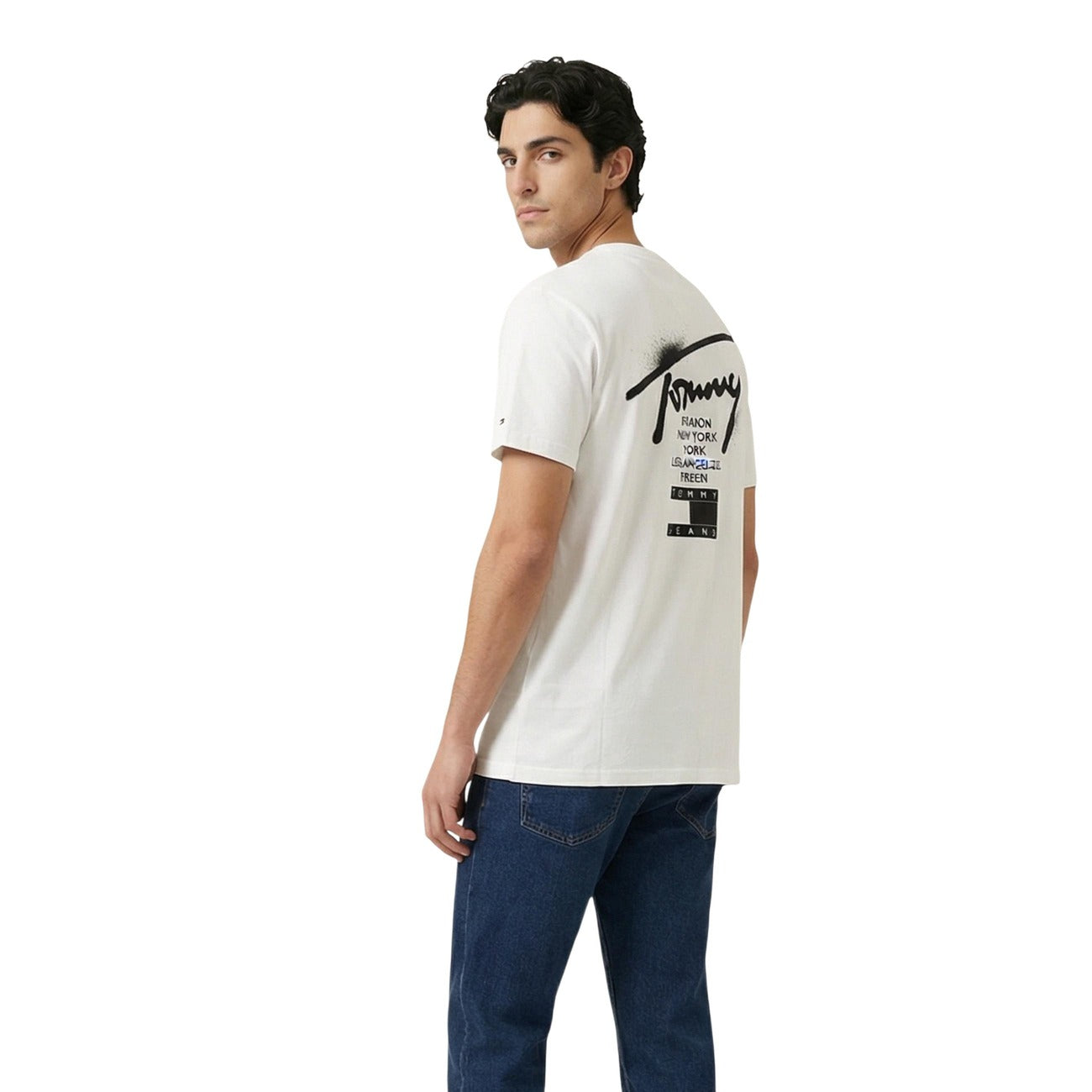 2453434 Tommy Hilfiger Jeans T-Shirt Bianca Uomo