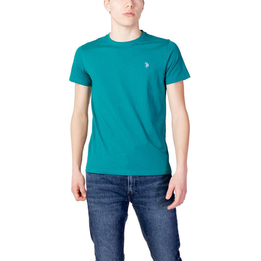 447291 U.S. Polo Assn. T-Shirt Verde Monocromo Uomo