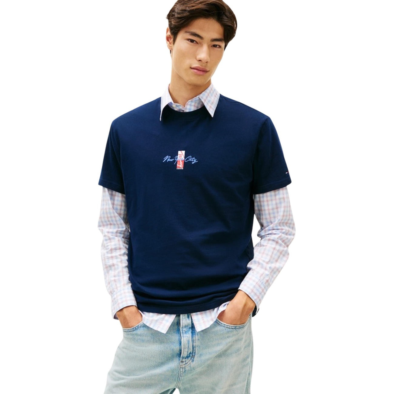 2457411 Tommy Hilfiger Jeans T-Shirt Blu Uomo