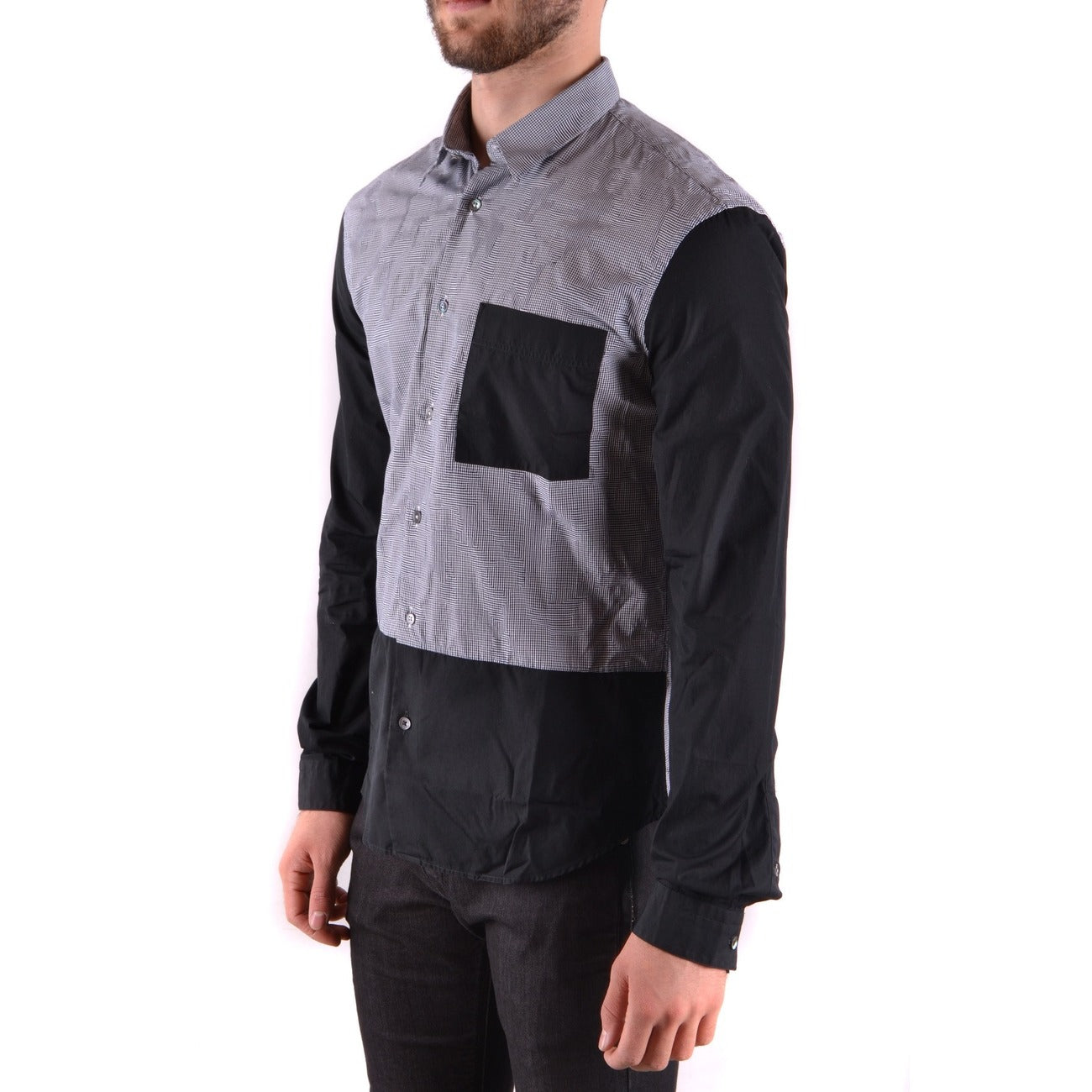 2431258 Alexander McQueen Camicia Nero Stampa Colorata Maniche Lunghe Uomo