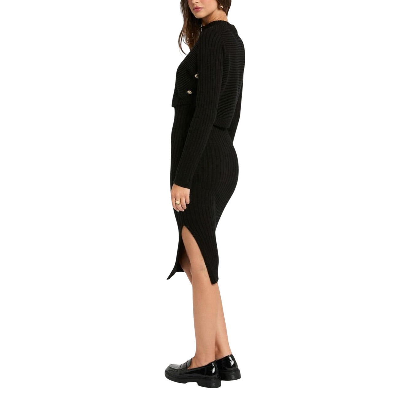 2442439 Morgan De Toi Abito Nero Corto Donna Viscosa Maniche Lunghe