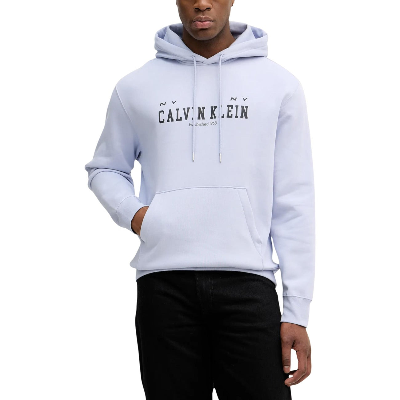 2447046 Calvin Klein Jeans Felpa Lilla Cappuccio Tasche Uomo