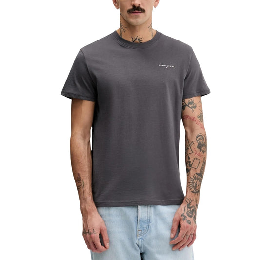 2447136 Tommy Hilfiger Jeans T-shirt Grigia Cotone Organico Uomo