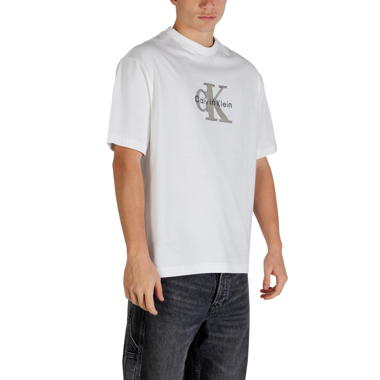 2447355 Calvin Klein Jeans T-shirt Bianca Stampa Uomo