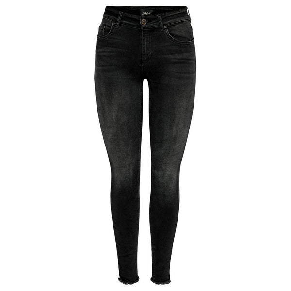 Jeans Blush Mid Skinny Raw Ankle Black Denim