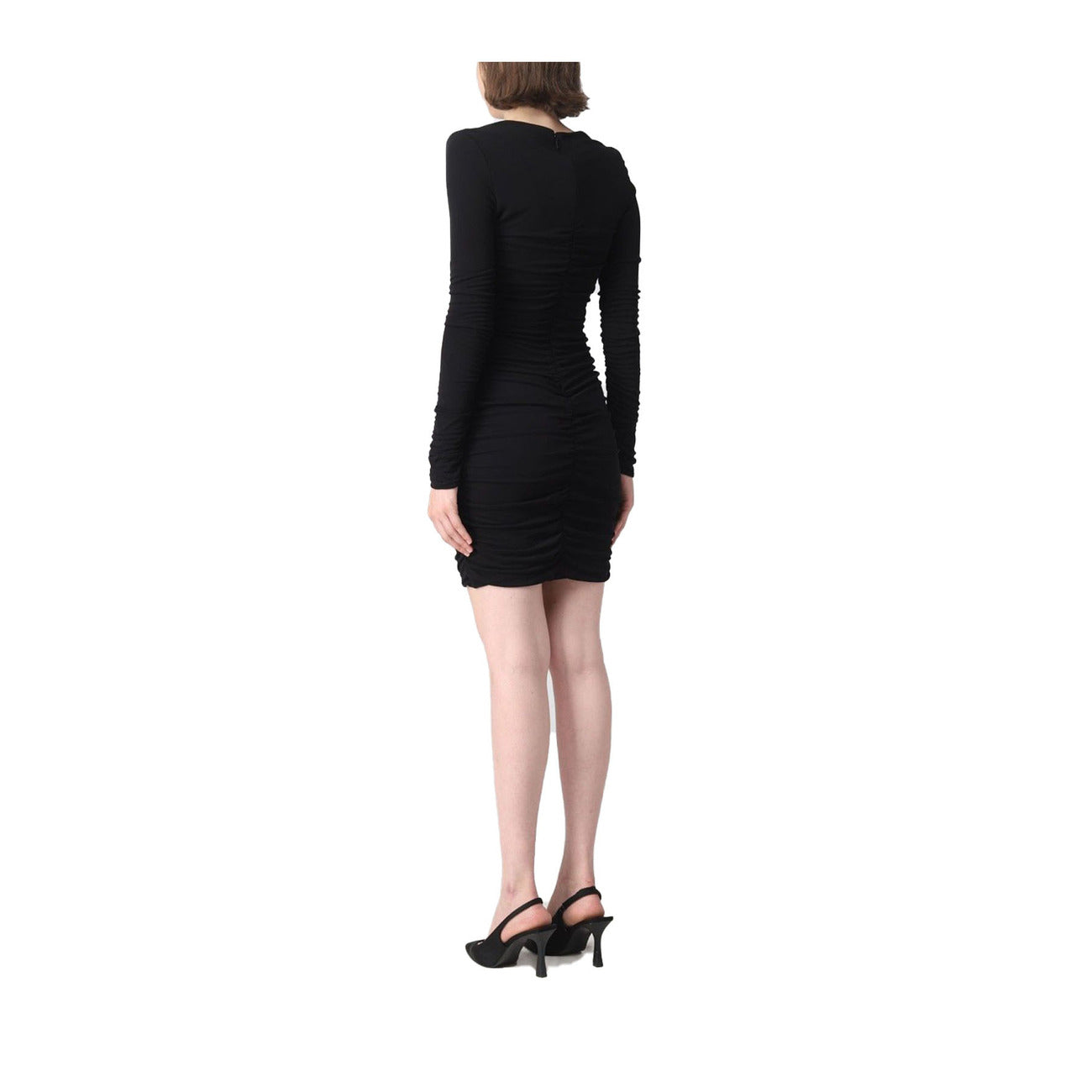 2422970 Pinko Abito Nero Corto Donna Scollo V Zip