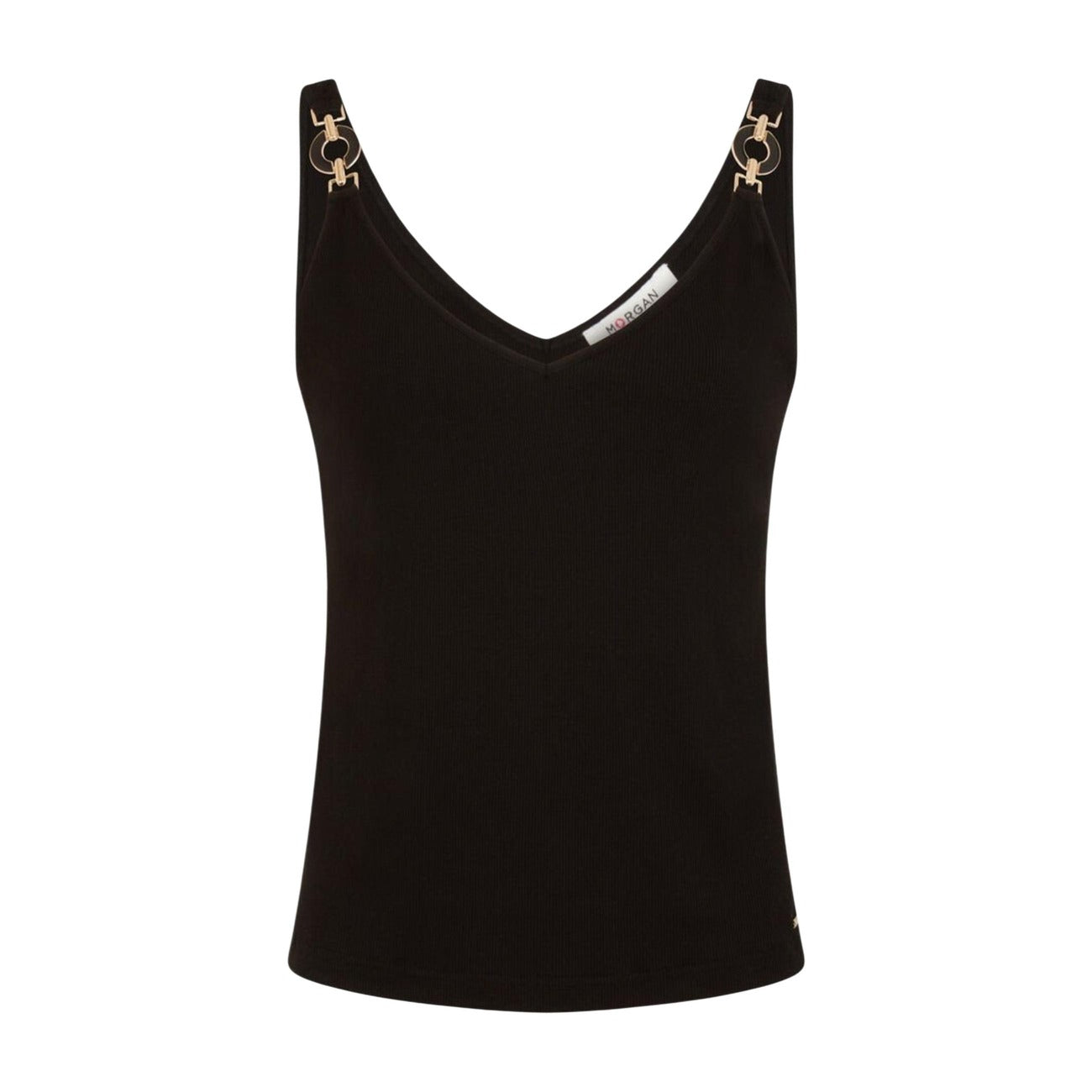 516569 Morgan De Toi Top Nero Cotone Organico Donna Primavera/Estate