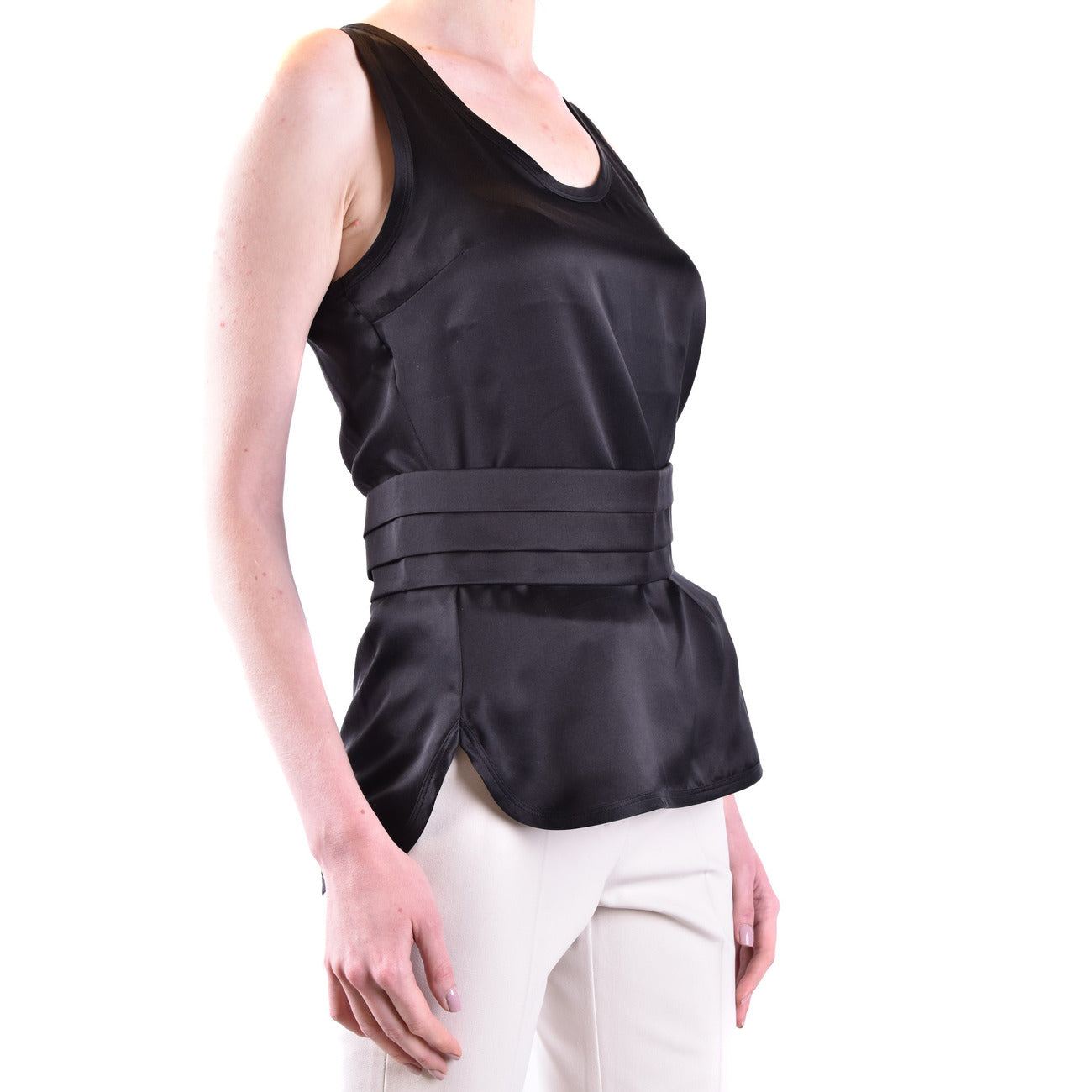 493815 Maxmara Canotta Nera Seta Donna Primavera/Estate