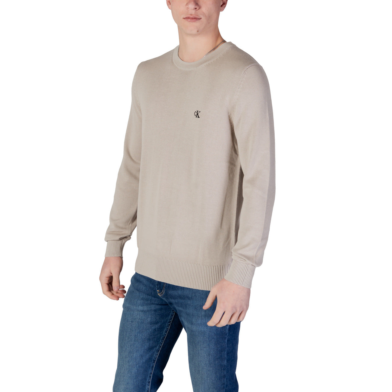 2408232 Calvin Klein Jeans Maglia Beige Cotone Organico Uomo
