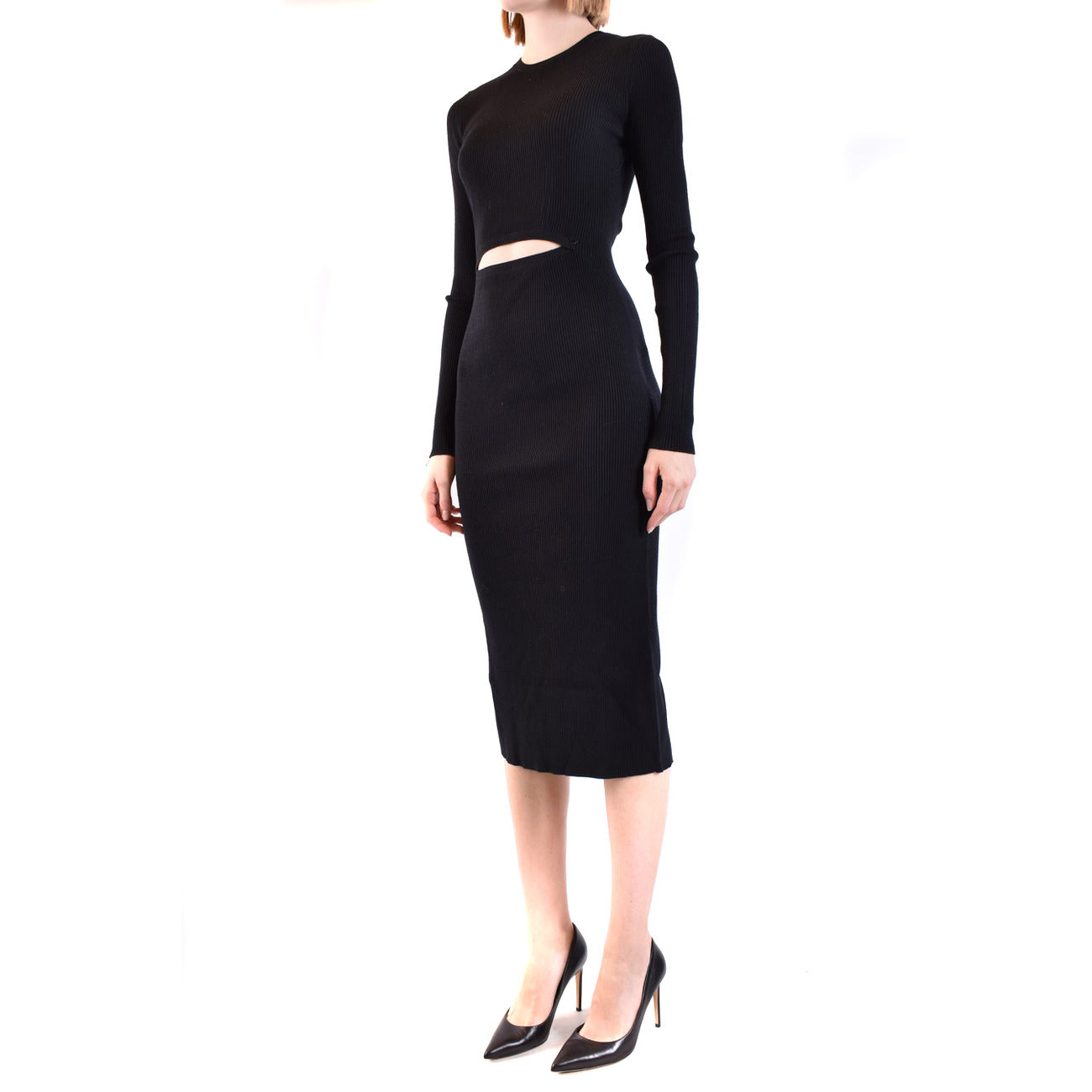 2428895 Diesel Abito Nero Donna Lana Maniche Lunghe