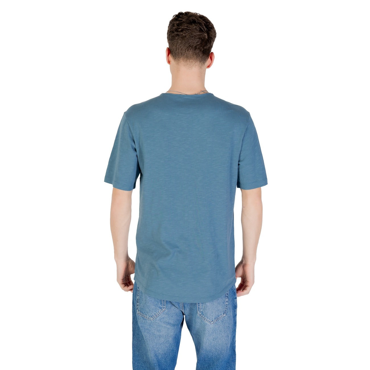 2420550 Jack & Jones T-Shirt Blu Cotone Organico Uomo
