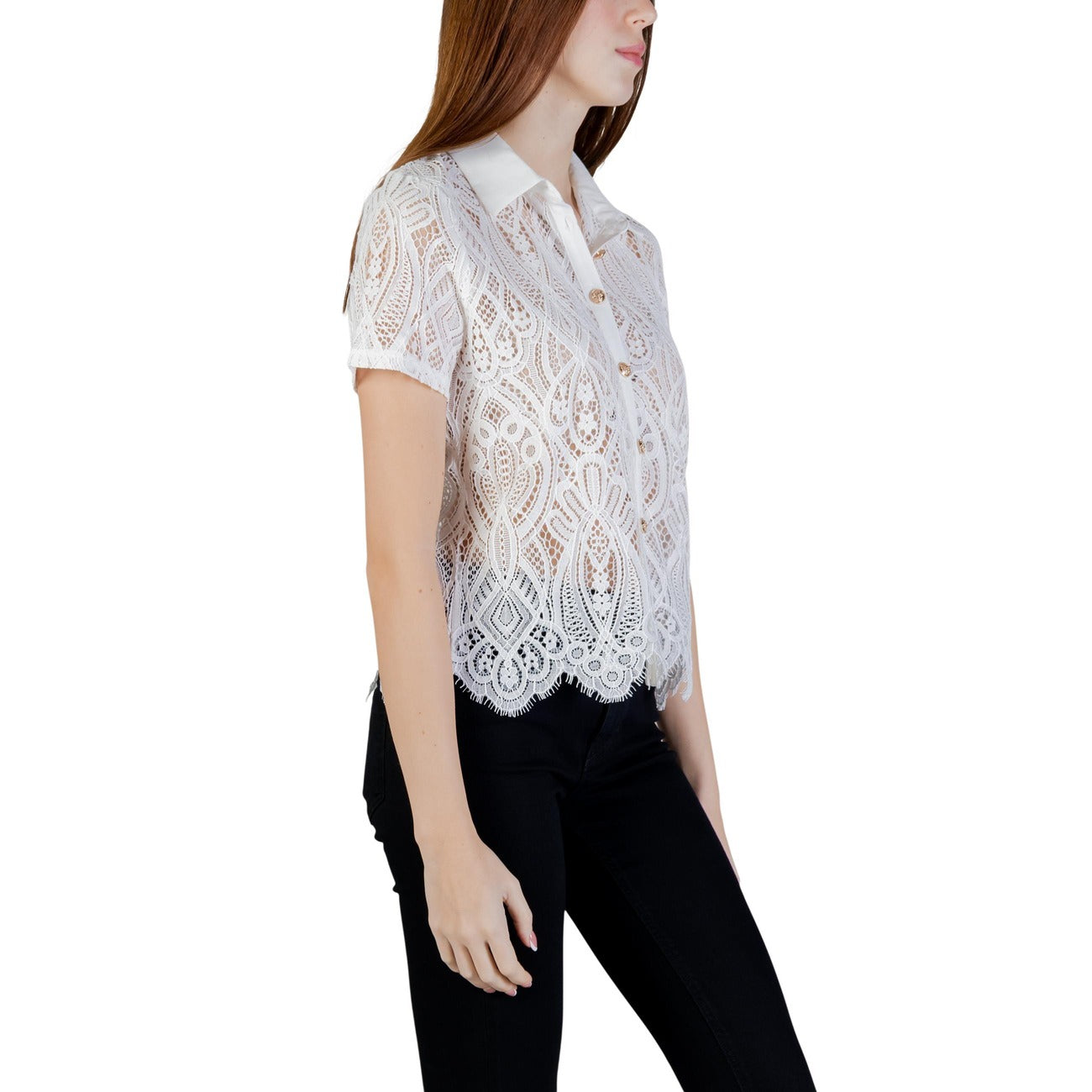 507644 Morgan De Toi Camicia Bianca Maniche Corte Donna