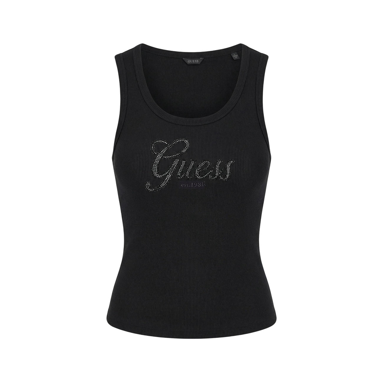 2458077 Guess Canotta Nera Poliammide Smanicata Donna