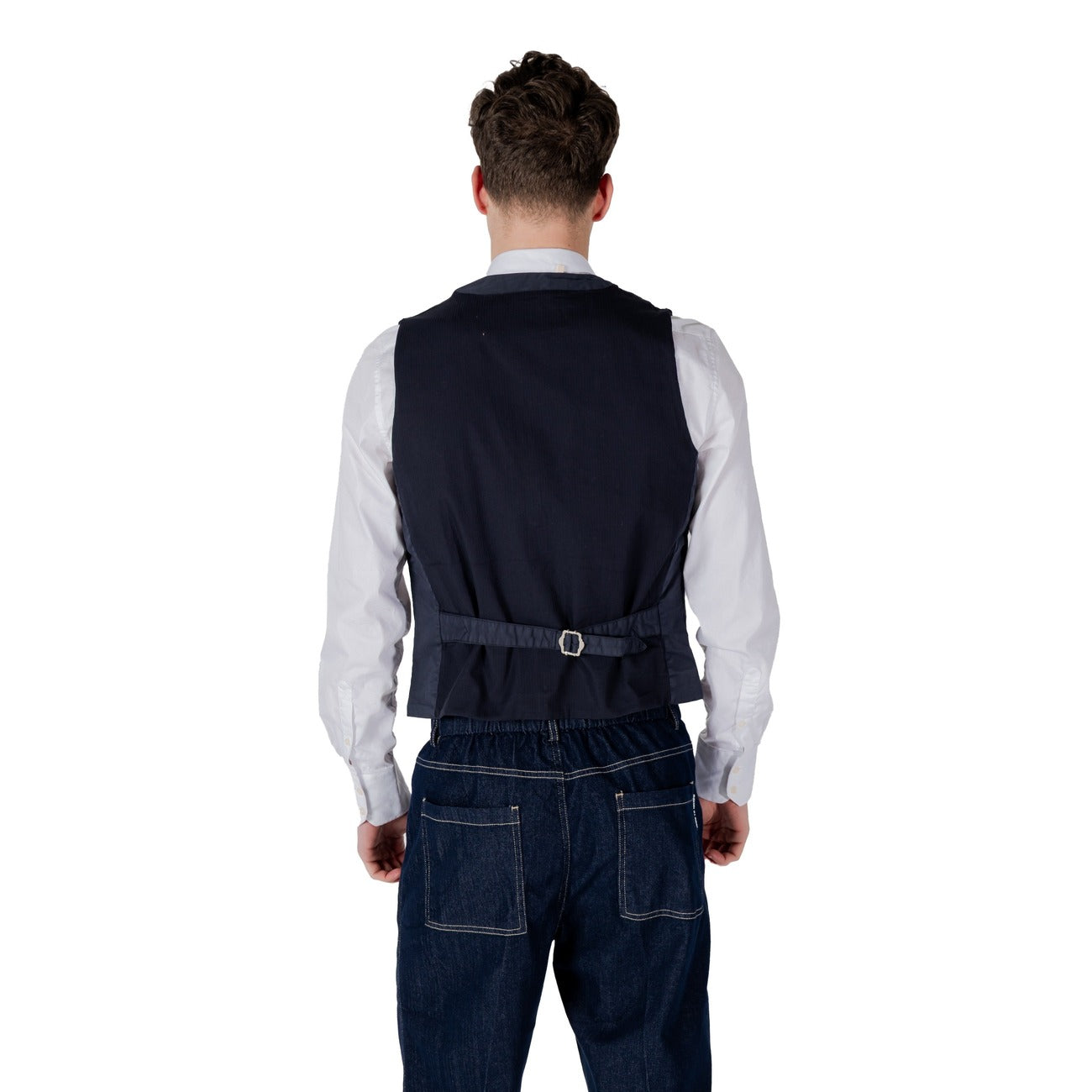 2417624 Gianni Lupo Gilet Blu Cotone Smanicato Uomo