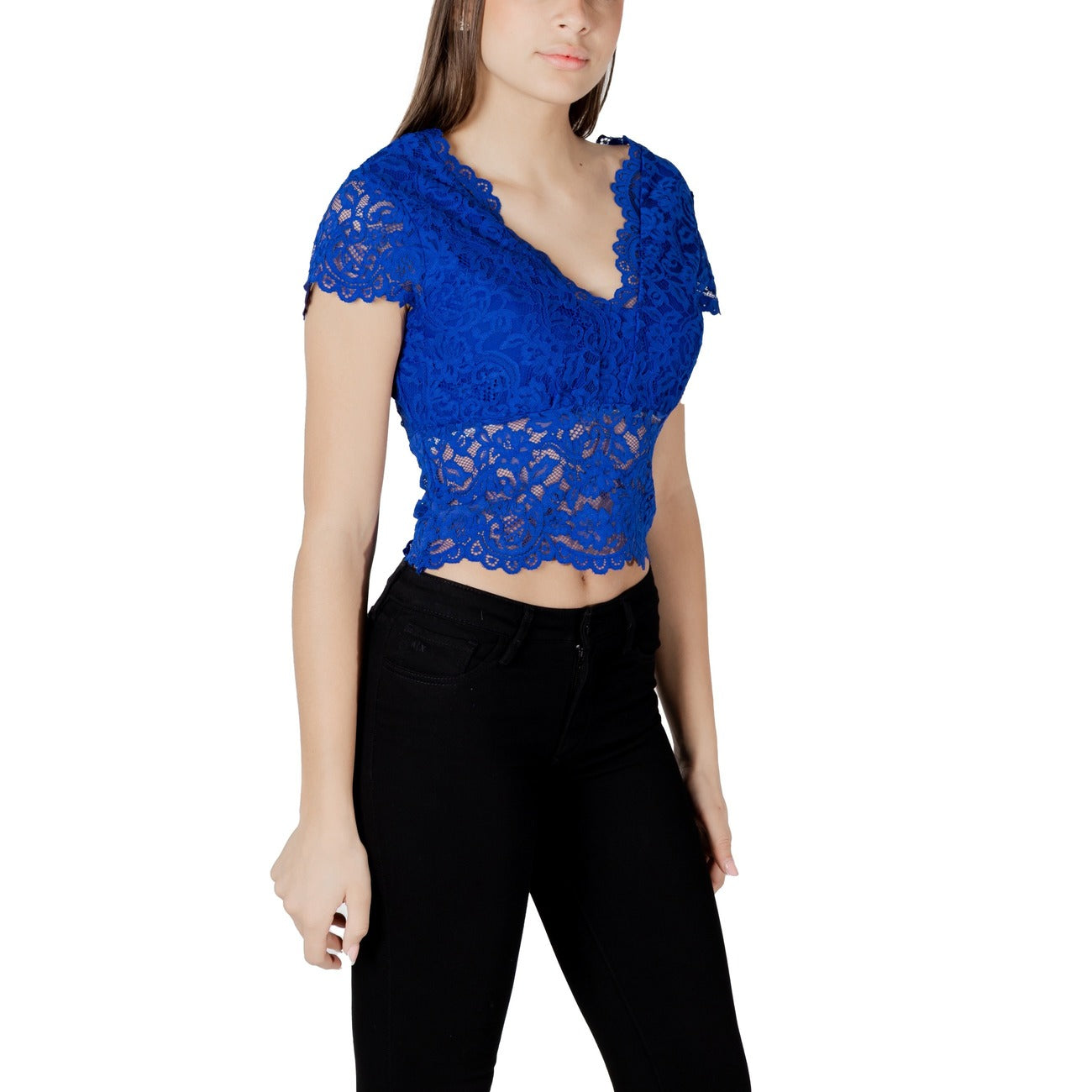 485799 Morgan De Toi Top Blu Scollo V Donna Primavera/Estate