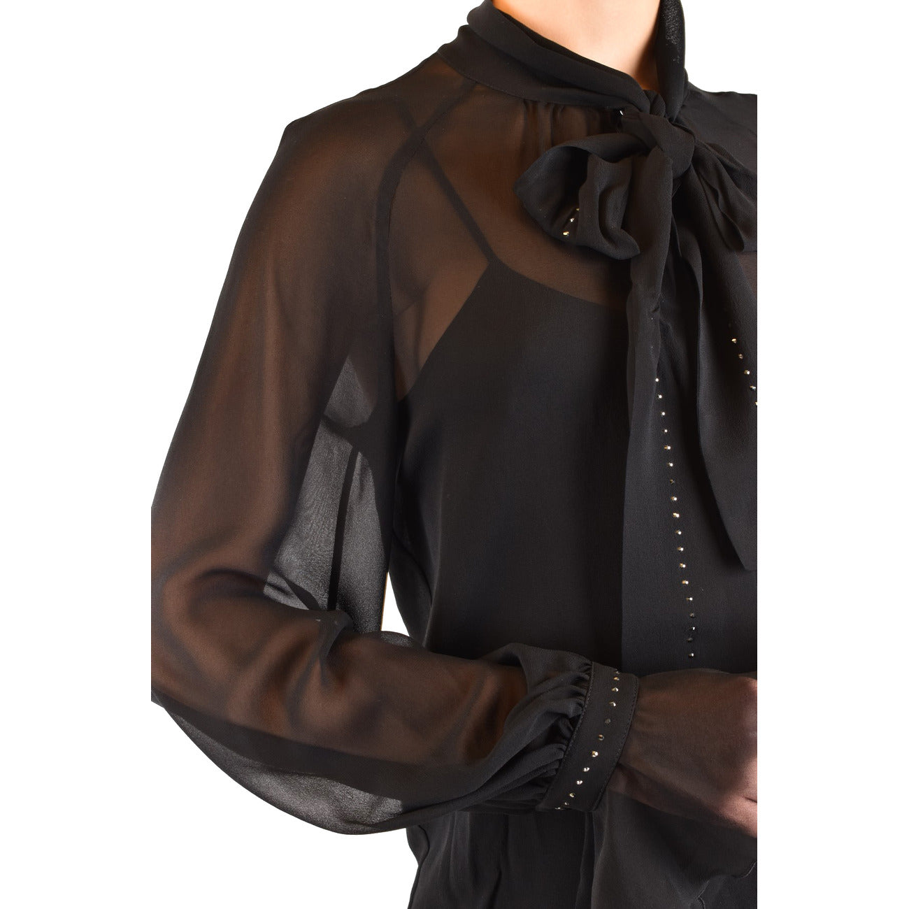 493876 Maxmara Camicia Nera Seta Donna Primavera/Estate