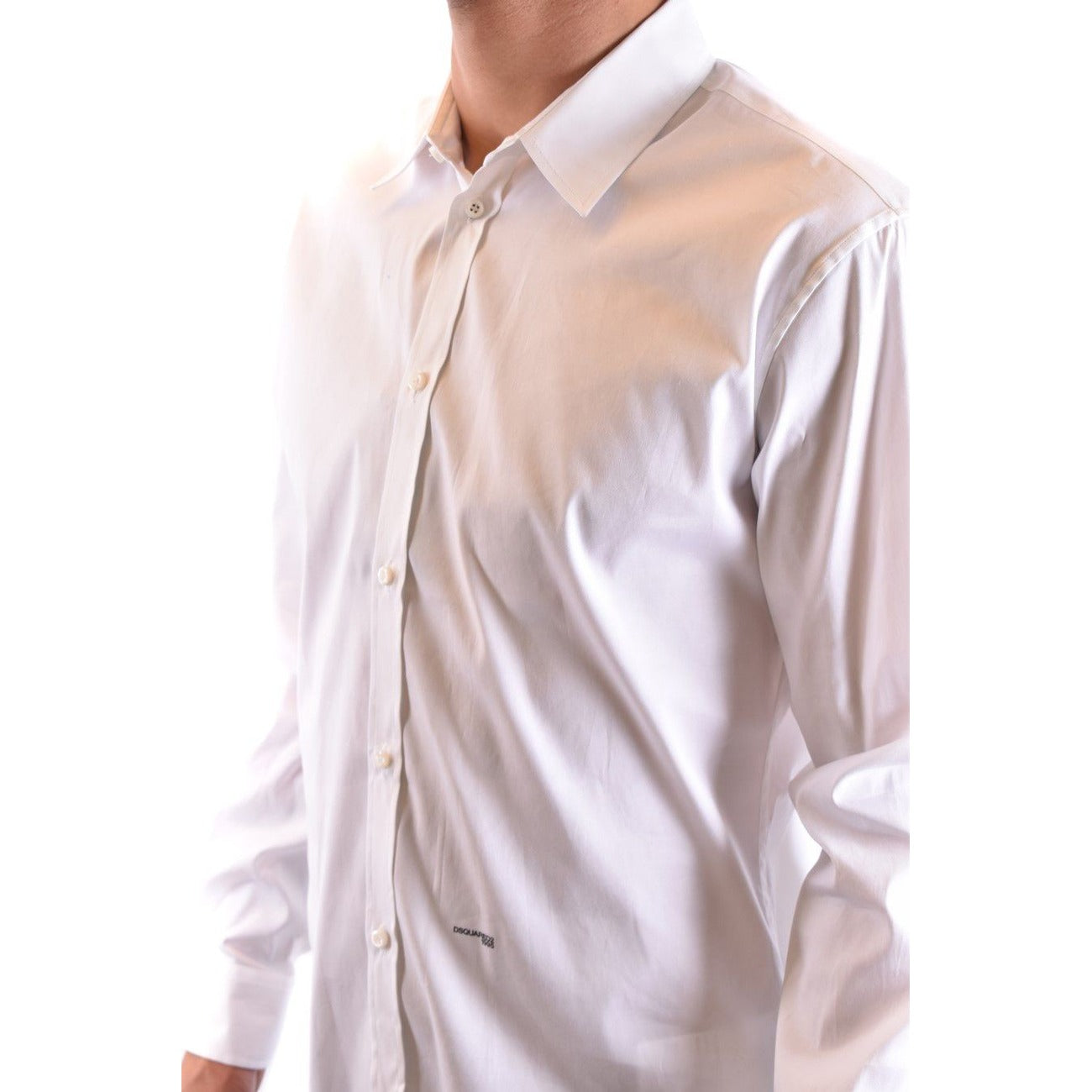 2424454 Dsquared2 Camicia Bianca Cotone Colletto Classico Uomo