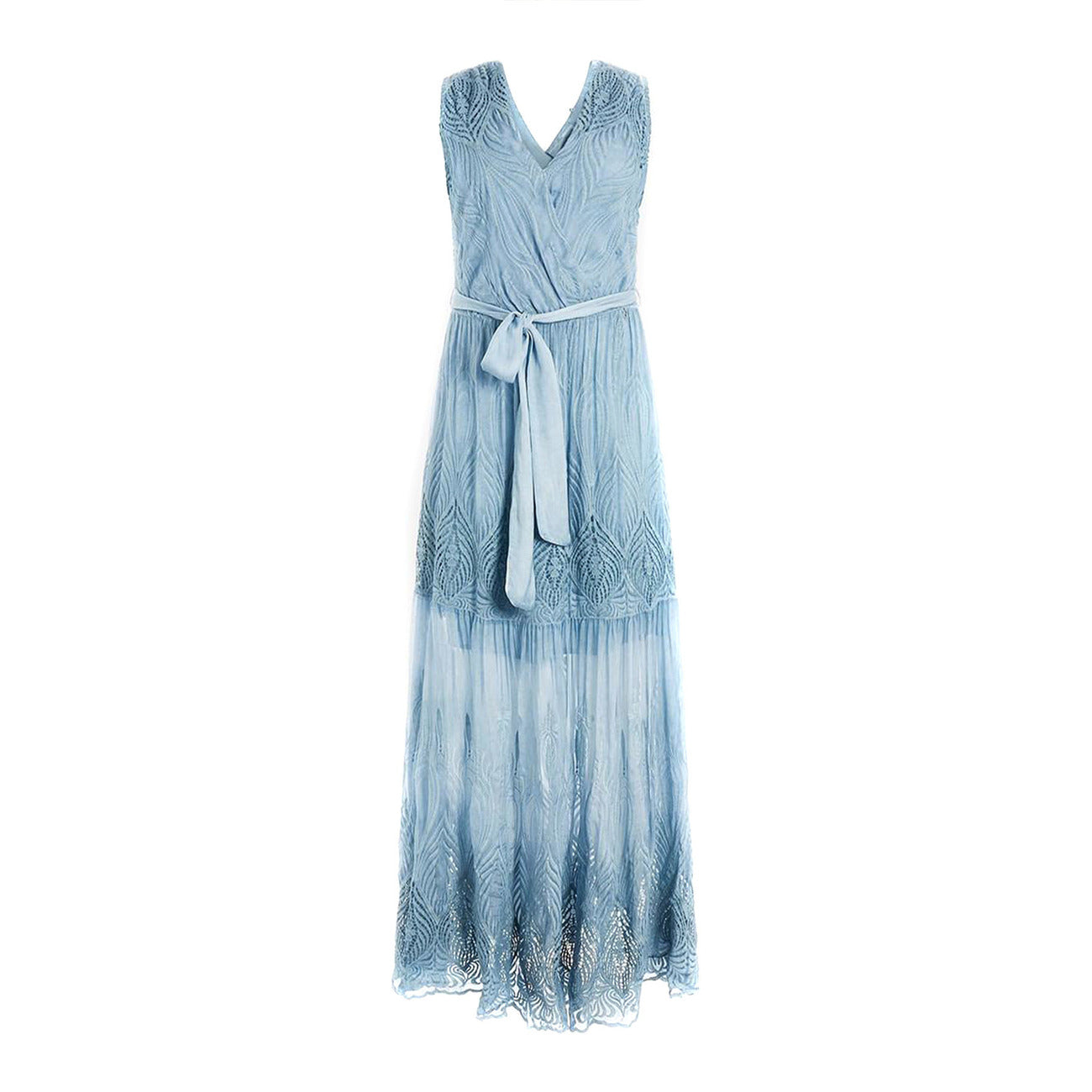 2438920 Guess Abito Azzurro Floreale Smanicato Donna