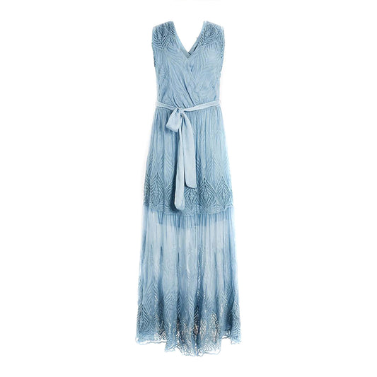 2438920 Guess Abito Azzurro Floreale Smanicato Donna