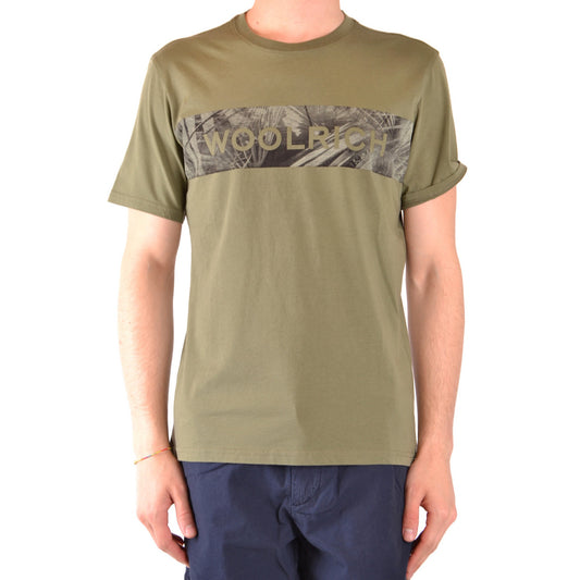 2425321 Woolrich T-Shirt Verde Stampa Uomo