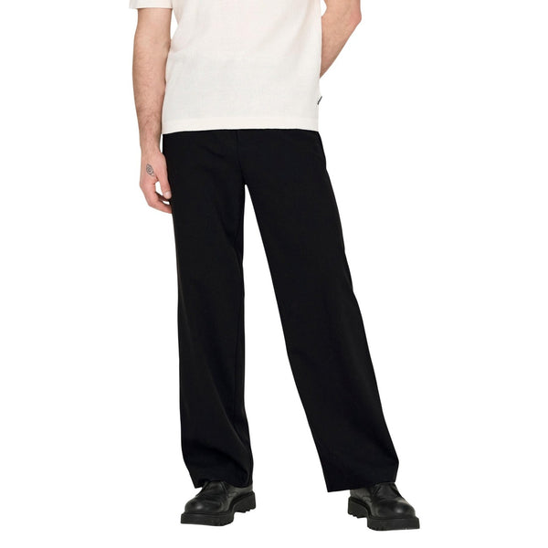 Bob Wide Formal Pant Black Pantaloni Uomo