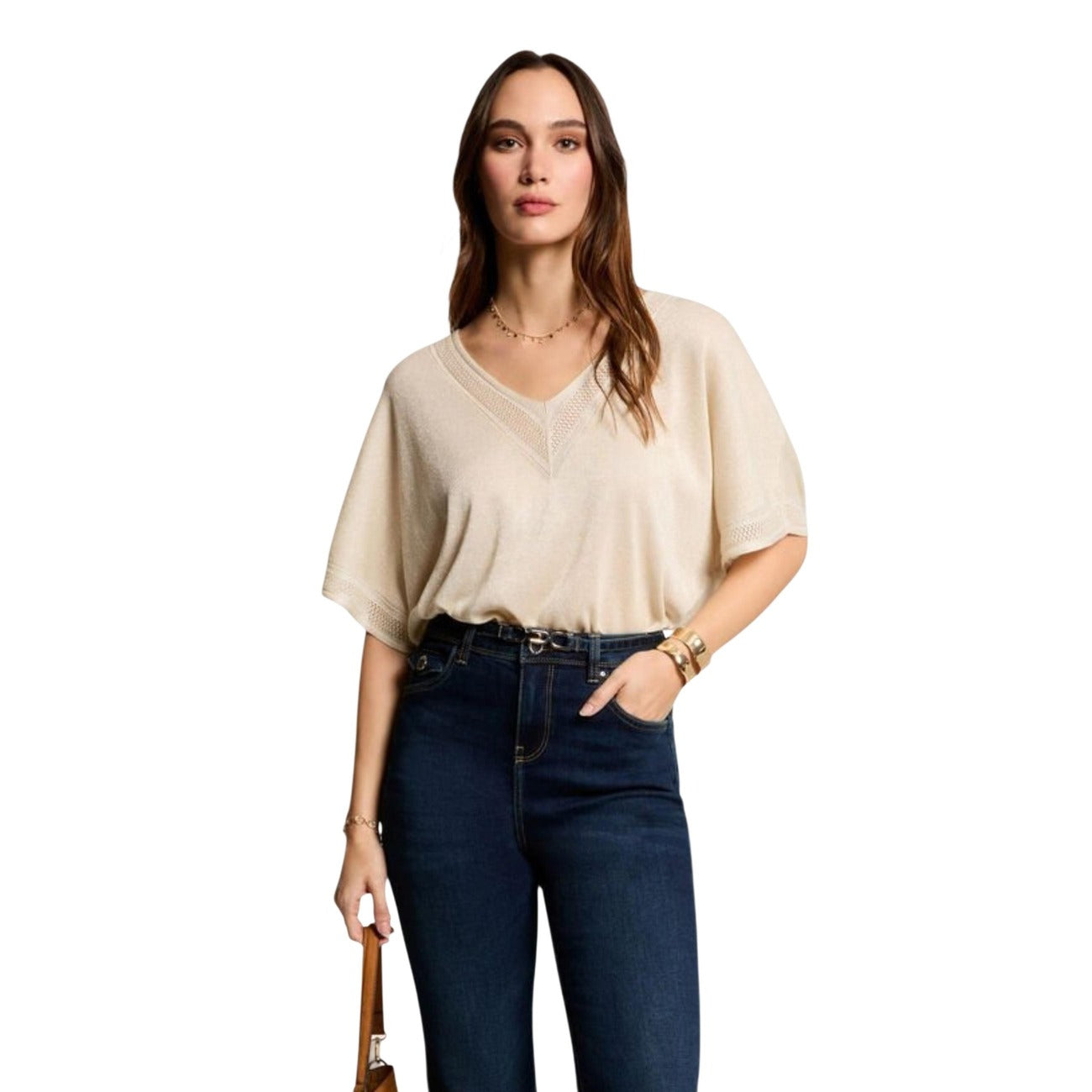 511322 Morgan De Toi Maglia Beige Donna Primavera/Estate