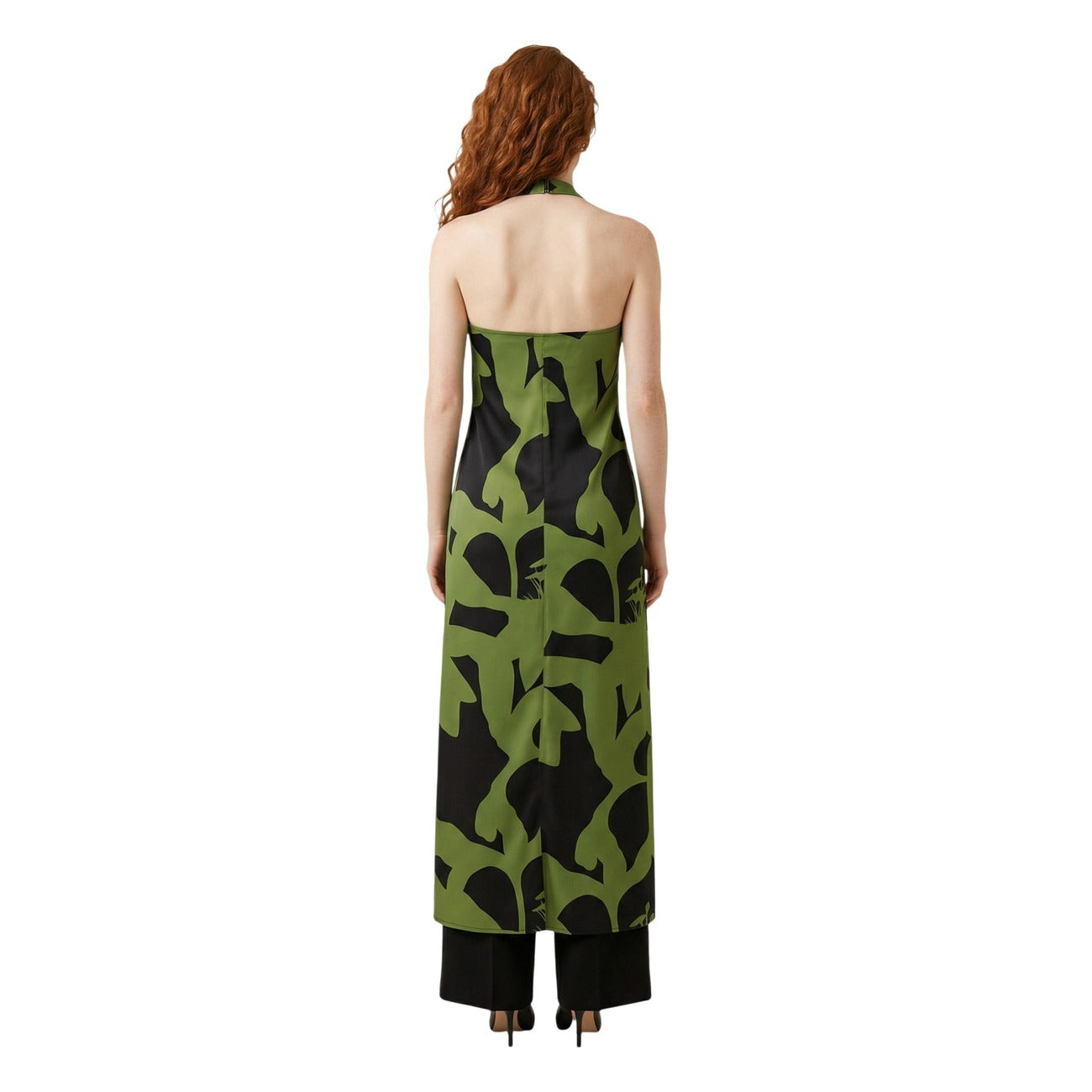 516747 Replay Abito Verde Lungo Floreale Donna